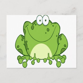 Happy Frog Cartoon Character Postcard by esoticastore at Zazzle