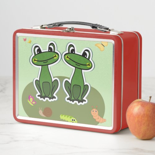 Happy Frog Design Collection    Metall Brotdose Metal Lunch Box