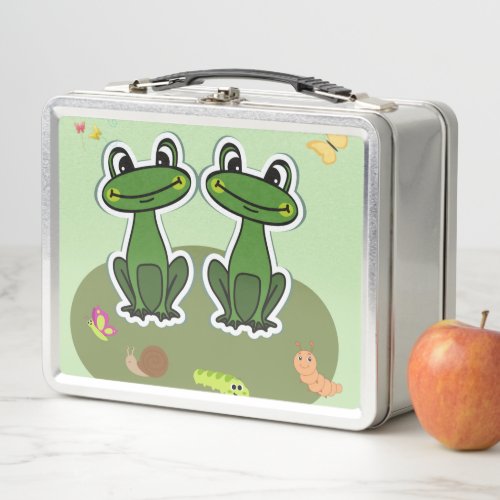 Happy Frog Design Collection    Metall Brotdose Metal Lunch Box