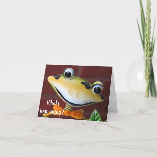 Happy Frog Face Whats Hop_ening Card