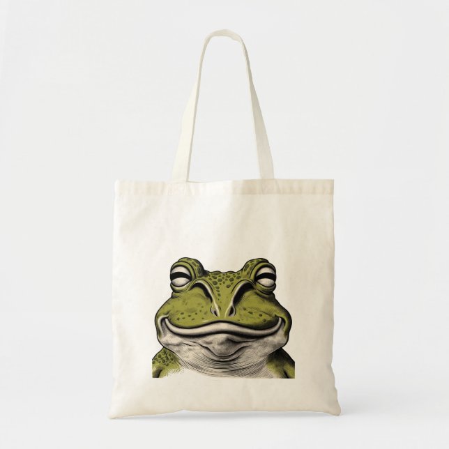 Happy Frog, Frog Lovers Tote Bag (Front)