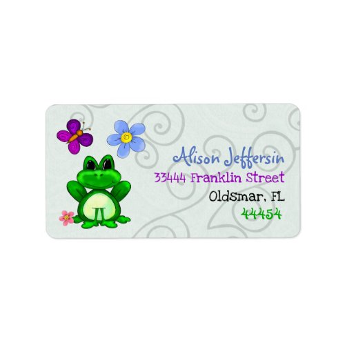 Happy Frog In Spring ADDRESS Label