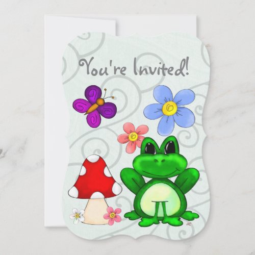 Happy Frog In Spring BIRTHDAY Invitation