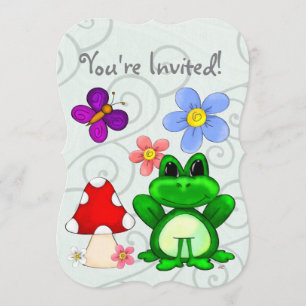 Happy Frog In Spring BIRTHDAY Invitation