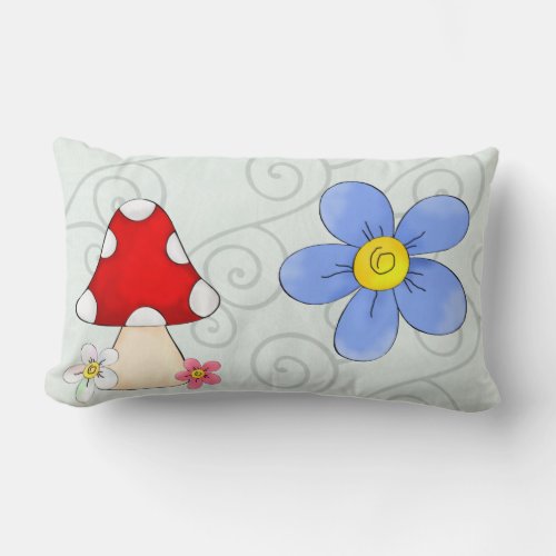 Happy Frog In Spring Lumbar Pillow