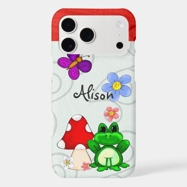 Happy Frog In Spring NAMED Iphone Case (Back)