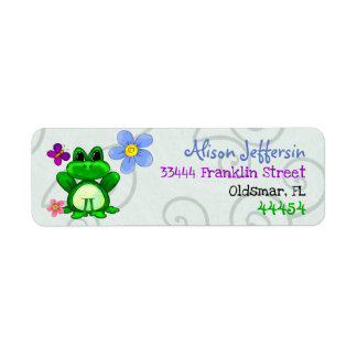 Happy Frog In Spring RETURN ADDRESS Label