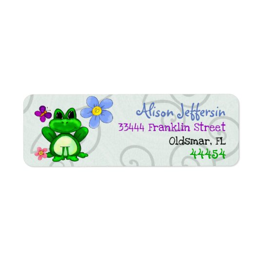 Happy Frog In Spring RETURN ADDRESS Label
