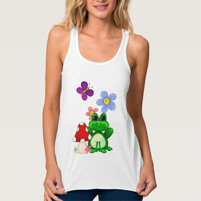 Happy Frog In Spring Tank Top (Front)
