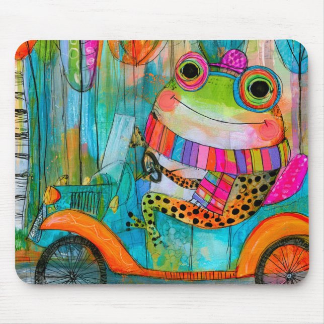 Happy Frog Joyful Roadside Adventure Mouse Pad (Front)