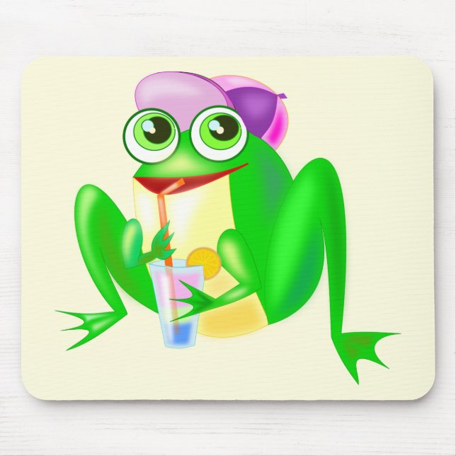Happy Frog Mouse Pad - Your Colors - Text (Front)