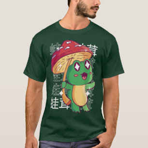 Happy Frog Mushroom Kawaii Japan Cottagecore Aesth T-Shirt