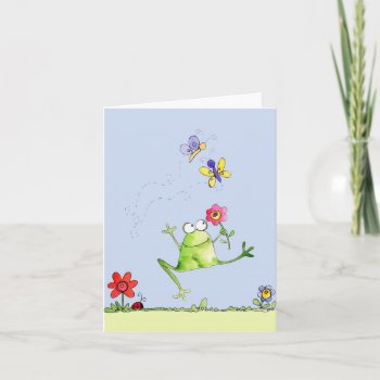 Happy Frog - Note Card by marainey1 at Zazzle