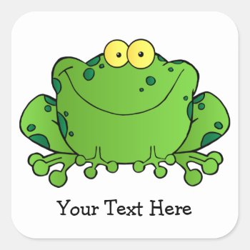 Happy Frog (personalized) Stickers by MadeForMe at Zazzle
