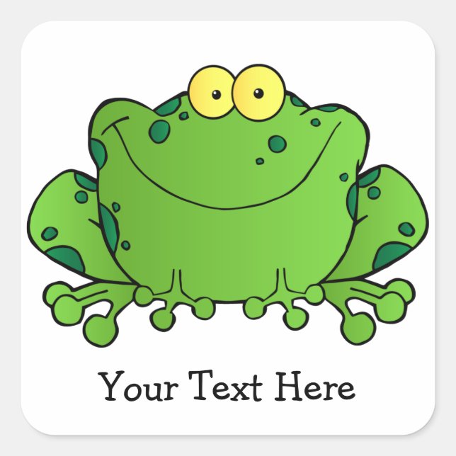 Happy Frog (personalized) Stickers (Front)