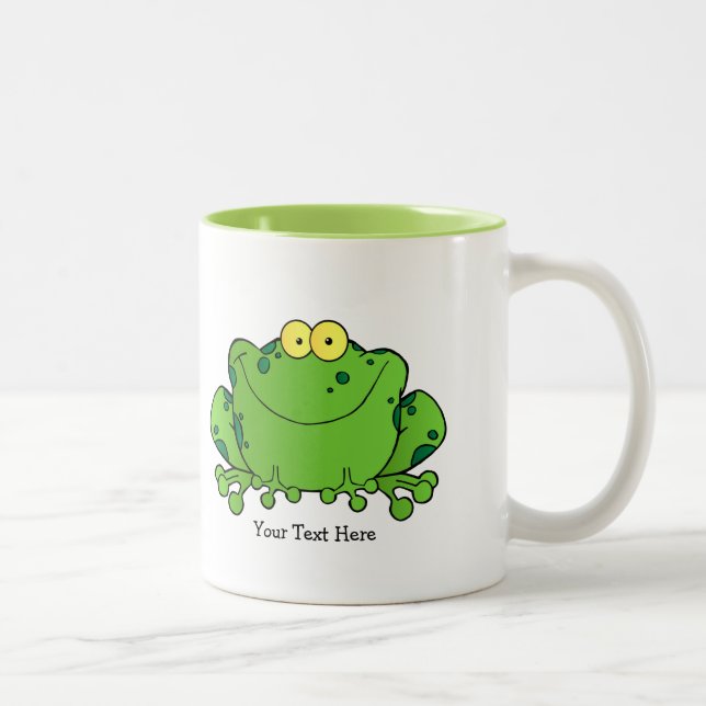 Happy Frog (personalized) Two-Tone Coffee Mug (Right)