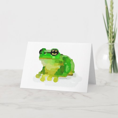 Happy Frog Watercolor Greeting Card