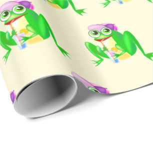 Happy Frog Wrapping Paper for Kids