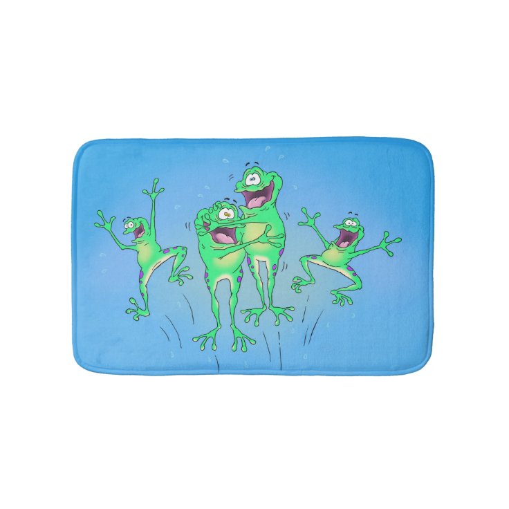 Happy Frogs Bathroom Rug Zazzle
