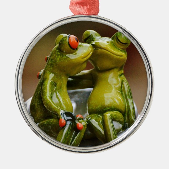 Happy Frogs Metal Ornament (Front)
