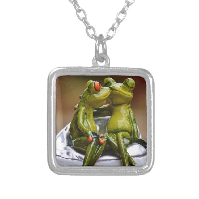 Happy Frogs Silver Plated Necklace (Front)