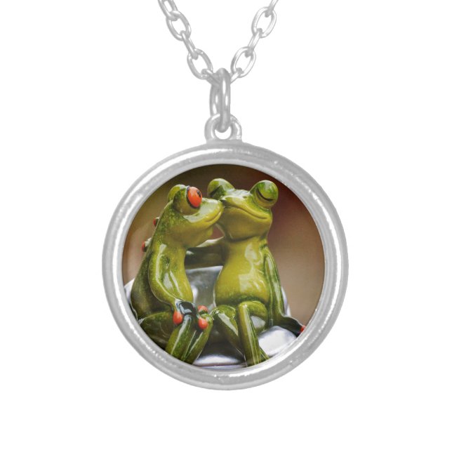 Happy Frogs Silver Plated Necklace (Front)