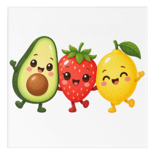 Happy Fruit Friends Acrylic Print