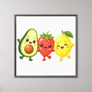 Happy Fruit Friends Canvas Print