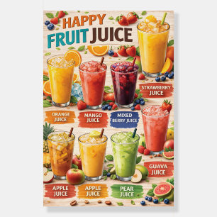 Happy Fruit Juice Menu Illustration Foam Board