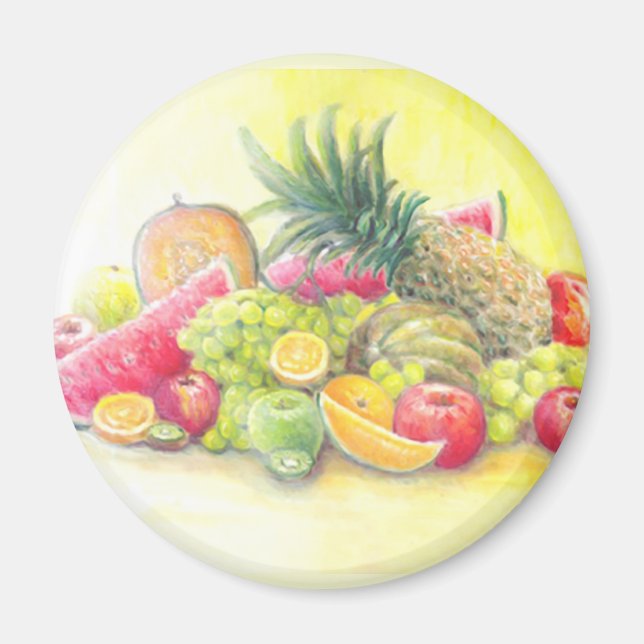 Happy fruits   magnet (Front)