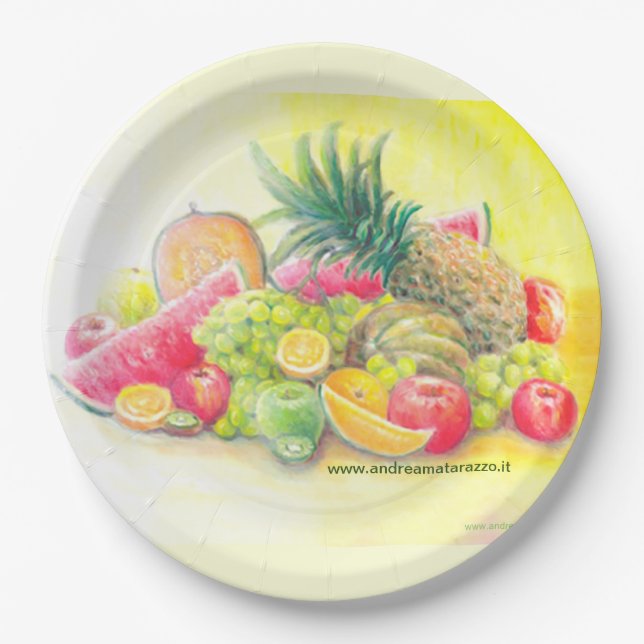 Happy fruits    paper plates (Front)