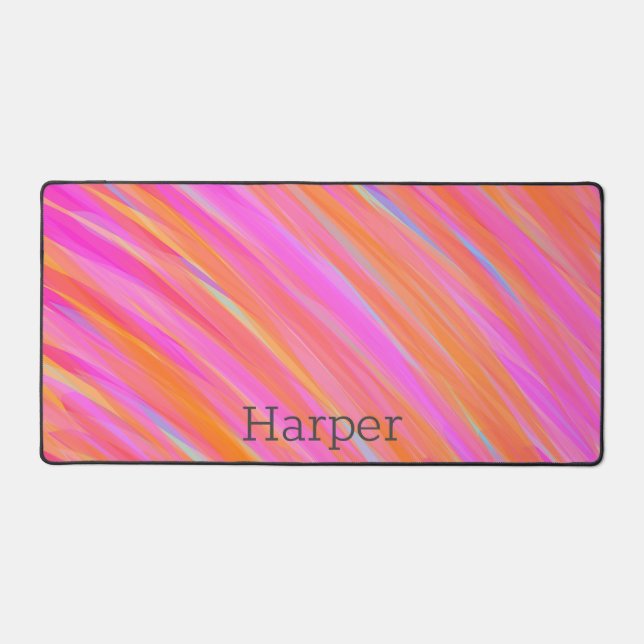 Happy Fun Colorful Bold Bright Collection Desk Mat (Front)