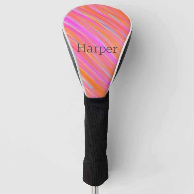 Happy Fun Colorful Bold Bright Collection Golf Head Cover (Front)