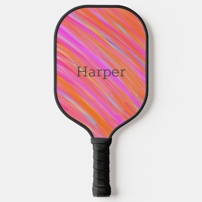 Happy Fun Colorful Bold Bright Collection Pickleball Paddle (Front)