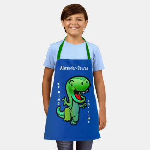 Happy Fun Dinosaur Green Be Kind Child Personalize Apron