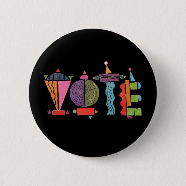 Happy Fun GOTV Button / Vote Button  (Front)