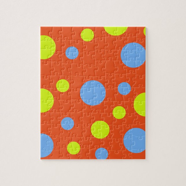 Happy Funky Yellow Blue Bubbles Jigsaw Puzzle (Vertical)