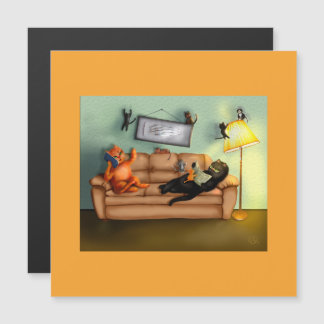 Happy Funny and Cute Family Cats at home 