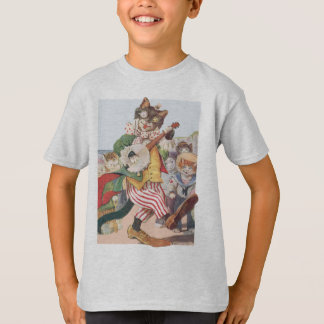 Happy Funny Cat Folk T Shirt