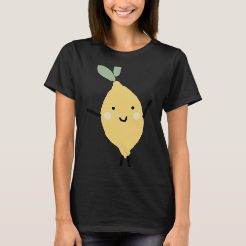 Happy Funny Dancing Lemon Yellow Fruit Summer T_Shirt