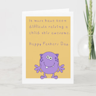 Happy funny fathers day with monster card