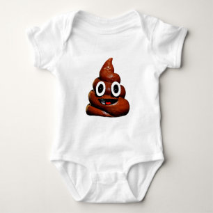 happy funny poop emoji baby bodysuit