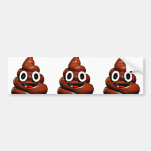 happy funny poop emoji bumper sticker