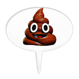happy funny poop emoji cake topper