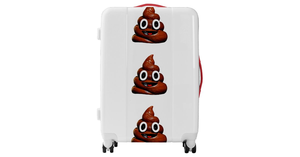 happy funny poop emoji luggage Zazzle