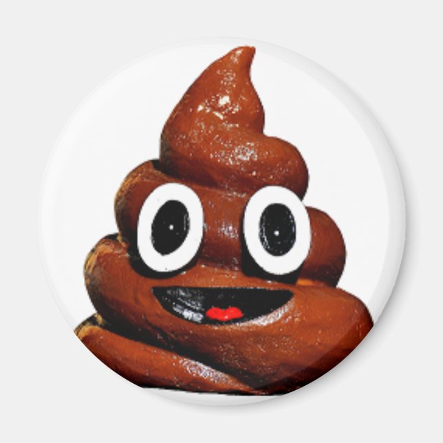 happy funny poop emoji magnet (Front)