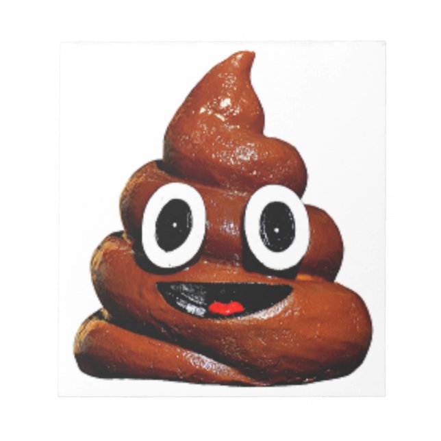 happy funny poop emoji notepad (Front)
