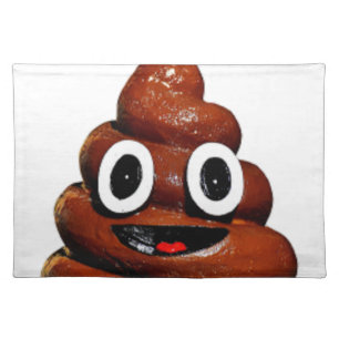 happy funny poop emoji placemat