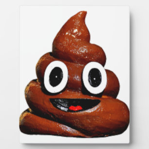 happy funny poop emoji plaque