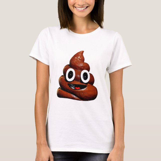 happy funny poop emoji T-Shirt (Front)